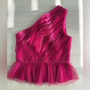 Elegant One-Shoulder Pink Top